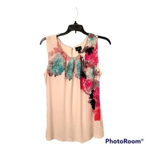 Satiny Floral Print Tank Top